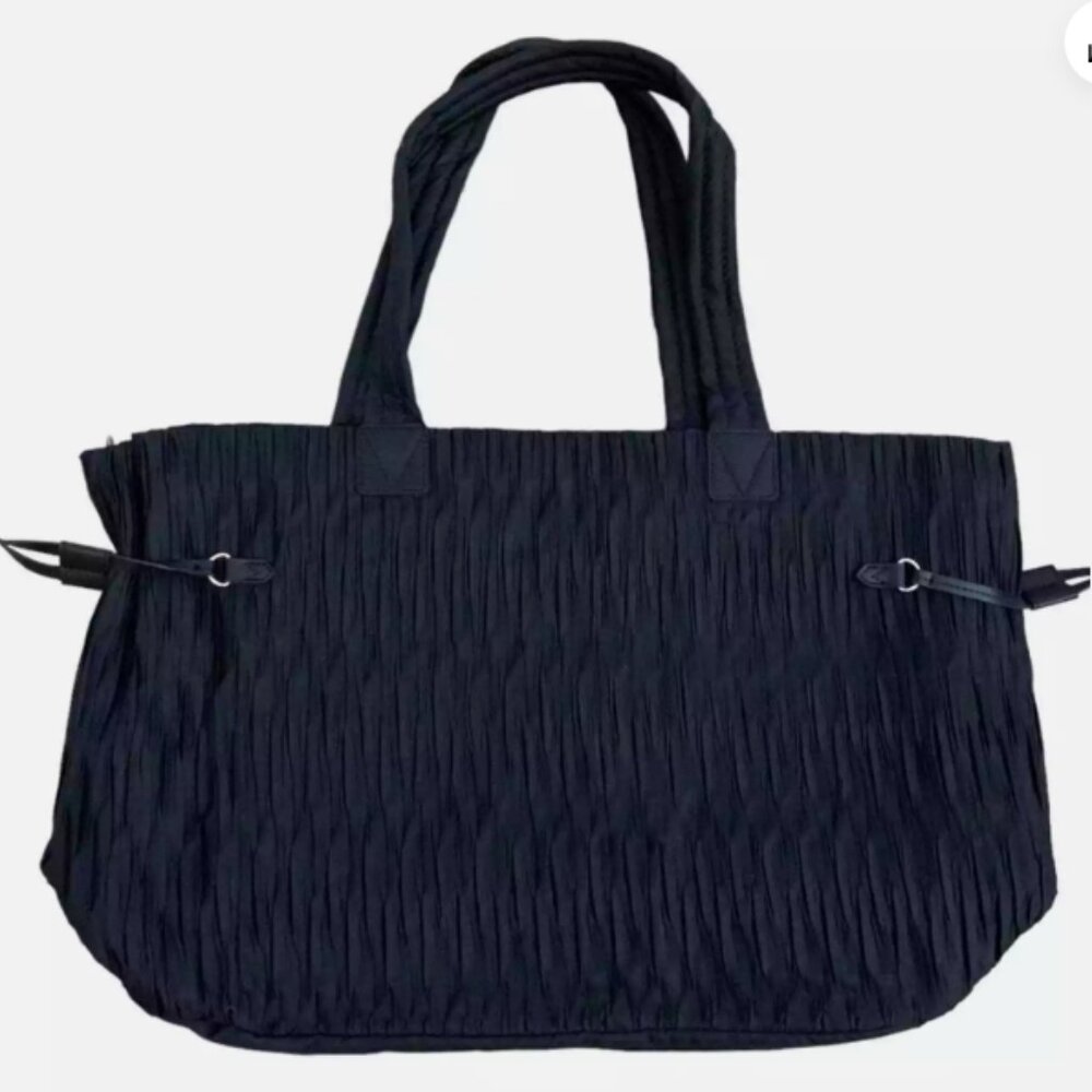 Extra Large Victorias Secret Black Rouched Tote Bag- NWT